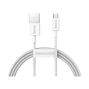 Baseus USB Male to Micro USB Male 1 Meter, White Charging & Data Cable #CAMYS-02
