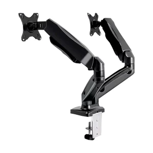Kaloc KLC V28 17-27 inch LCD/LED Monitor Dual Arm Desk Mount Stand with Height Adjustable Gas Spring