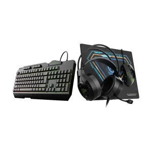 Micropack GC-410 Rainbow Wired Black 4 In 1 Keyboard, Mouse, Headphones and Mouse Pad Gaming Combo
