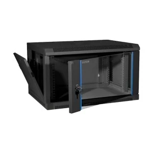Toten 6U 600x450 W2 Wall mounted server cabinet and toughened glass front door with 1x 6port PDU, 2 x Fan