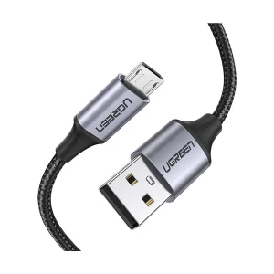Ugreen 60148 USB Male to Micro USB, 2 Meter, Black Charging & Data Cable #60148
