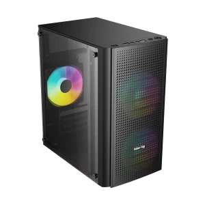Value Top VT-M200 Mid Tower (Tempered Glass Window) Micro-ATX Black Desktop Casing with Standard PSU