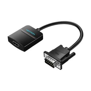 Vention VGA Male to HDMI, 3.5mm Audio & Micro USB Female Black Converter # ACNBB