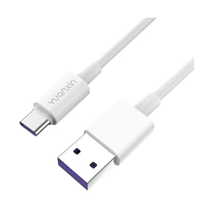 Yuanxin USB Male to Type-C Male, 1 Meter, White Data & Charging Cable #X-KC801