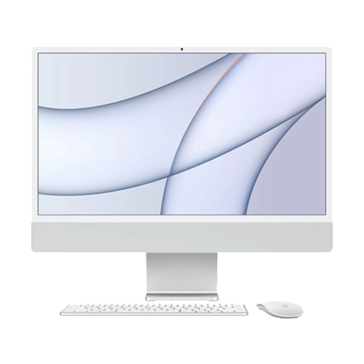 Apple iMac 24 Inch 4.5K Retina Display Apple M1 Chip 8-Core CPU Silver All in One PC #Z12Q000NU / #Z12R0000H