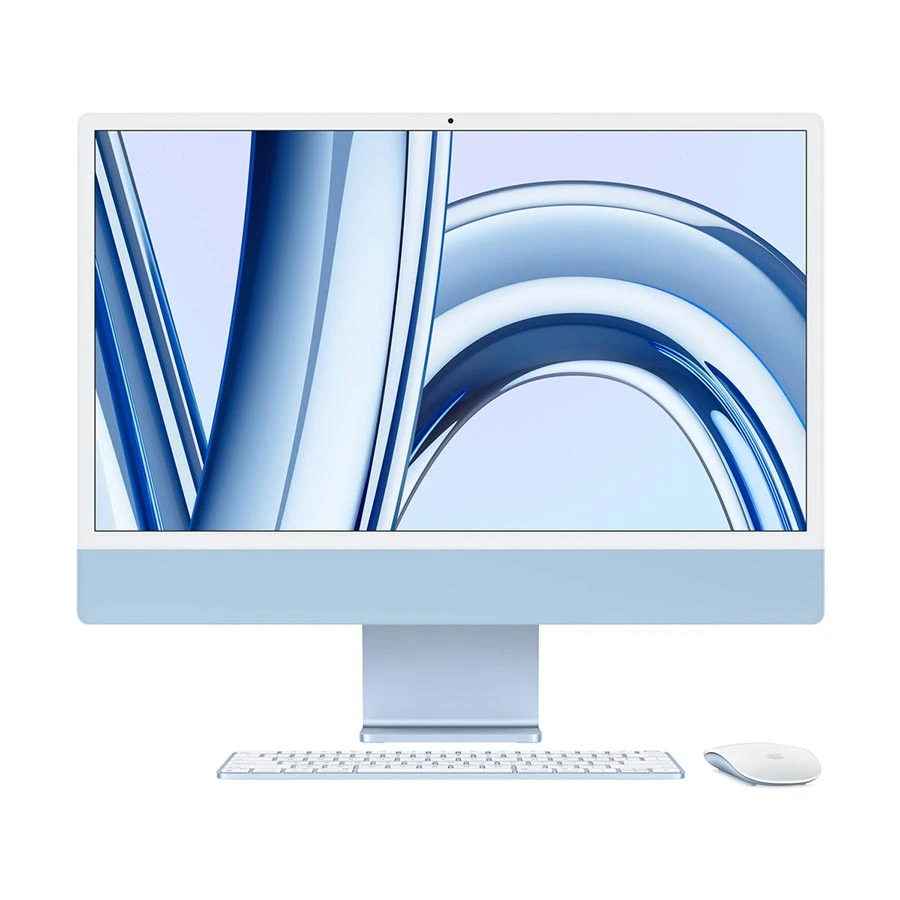 Apple iMac (Late 2023, 4 Port) Apple M3 Chip 8GB RAM 24 Inch 4.5K Retina Display Blue All in One PC #MQRQ3LL/A, MQRQ3ZP/A