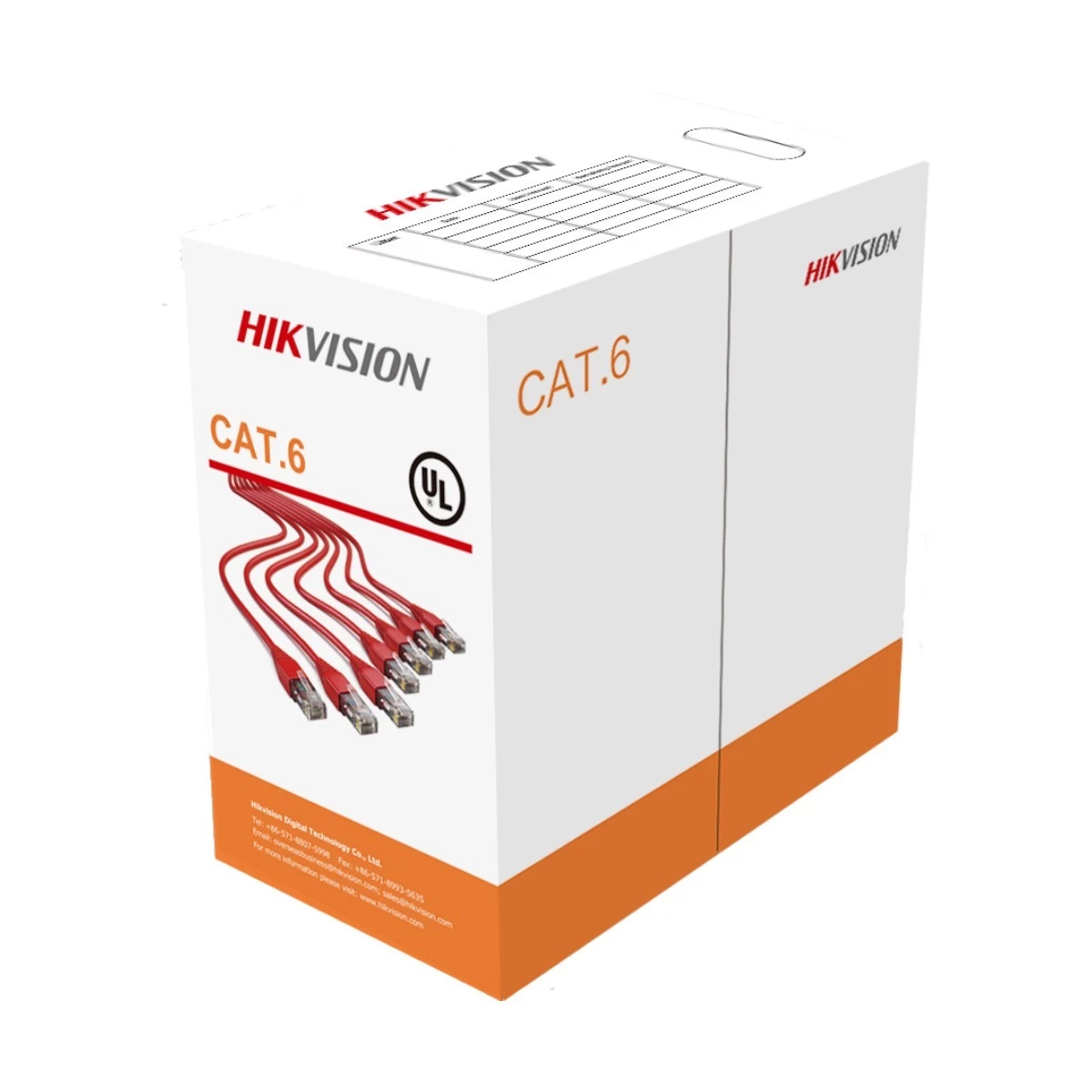 Hikvision Cat-6, 305 Meter, White Network Cable # DS-1LN6U-W/CCA