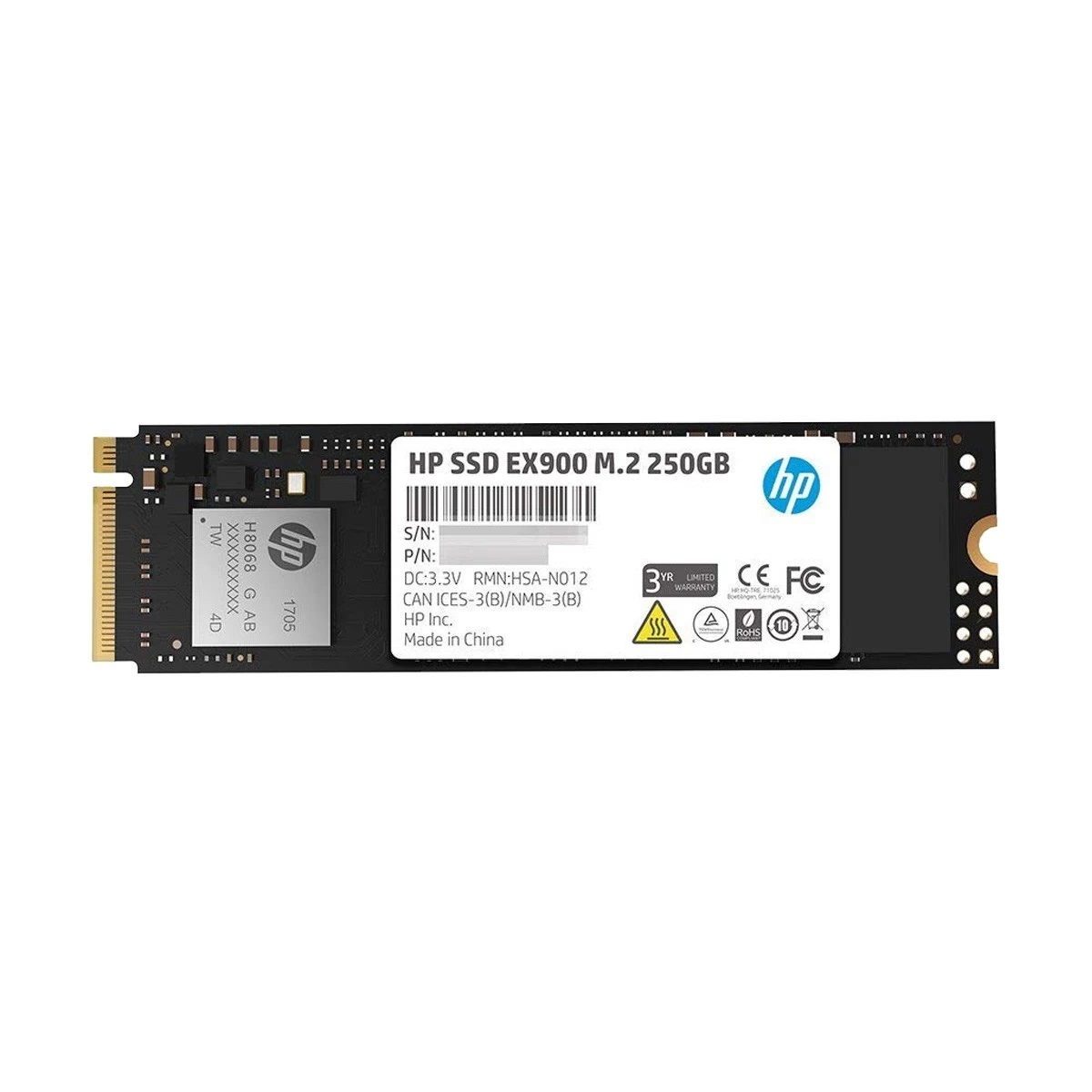 HP EX900 250GB M.2 2280 PCIe NVMe SSD (2YY43AA#AAB / 2YY43AA#UUF)