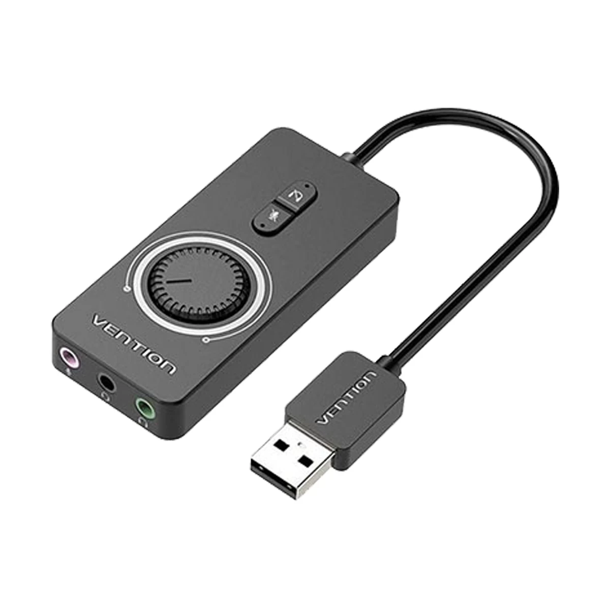 Vention USB 0.5 Meter Black External Sound Card with Volume Control # CDRBD