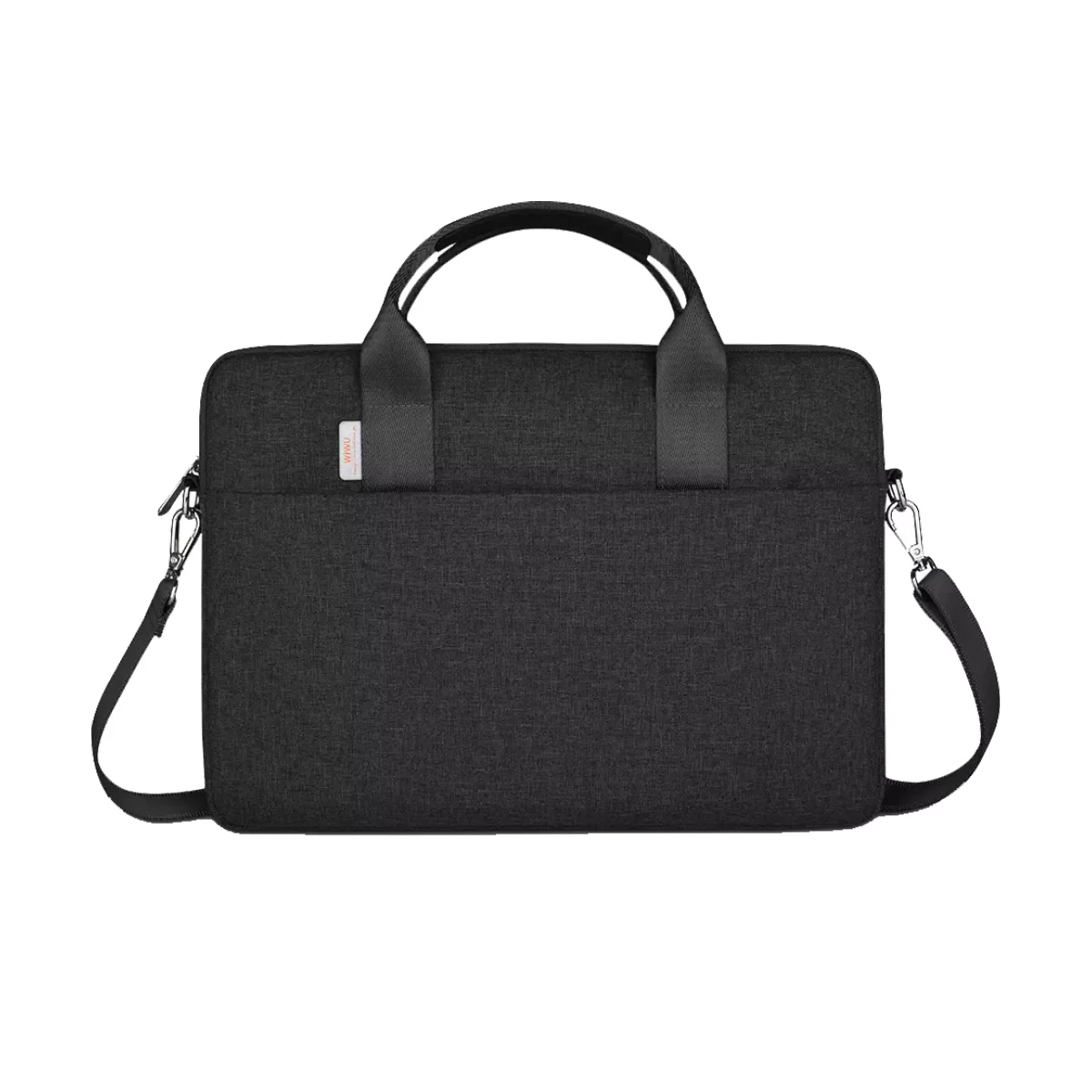 WIWU Minimalist 15.6 inch Black Laptop Bag with Detachable Shoulder Strap