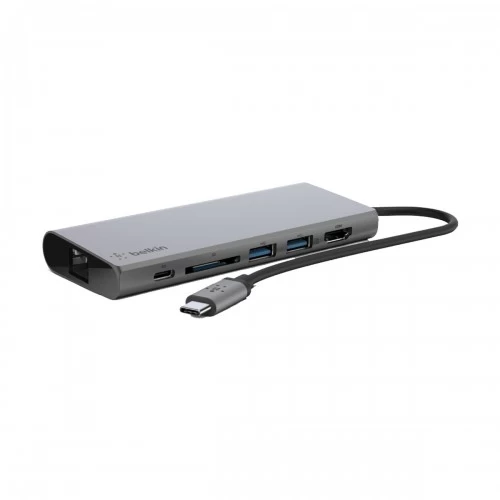 Belkin Type-C Male to HDMI, Dual USB, LAN, & SD Card Female Type-C Converter