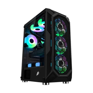 1st Player X6 Mid Tower Black (Tempered Glass) ATX Gaming Desktop Case