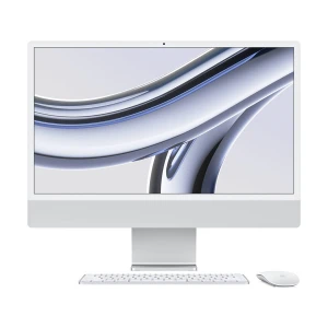 Apple iMac (Late 2023, 4 Port) Apple M3 Chip 8GB RAM, 256GB SSD 24 Inch 4.5K Retina Display Silver All in One PC #MQRJ3LL/A, MQRJ3ZP/A