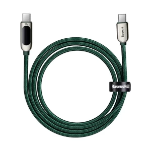 Baseus Display USB Type-C Male to Male, 1 Meter, Green Charging & Data Cable #CATSK-B06
