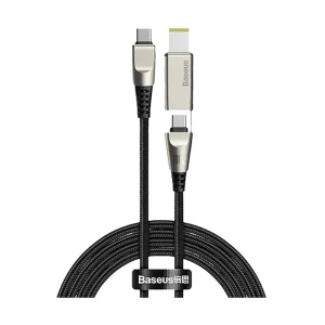 Baseus Flash Series USB Type-C Male to Type-C Male & DC, 2 Meter, Black Charging & Data Cable #CA1T2-B01