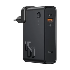 Baseus Power Station GaN Quick Charge USB & Type-C 45W EU Black Wall Charger with 10000mAh Power Bank #PPNLD-C01