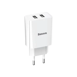 Baseus Speed Mini Dual USB 10.5W EU White Wall Charger #CCFS-R02
