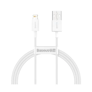 Baseus USB Male to Lightning Male 1 Meter, White Charging & Data Cable #CALYS-A02
