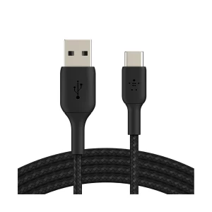 Belkin USB Male to Type-C Male, 2 Meter, Black Braided Charging & Data Cable #CAB002bt2MBK