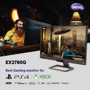BenQ EX2780Q 27 inch 2K QHD Gaming Monitor with HDRi Technology (Dual HDMI, DP, USB Type-C)