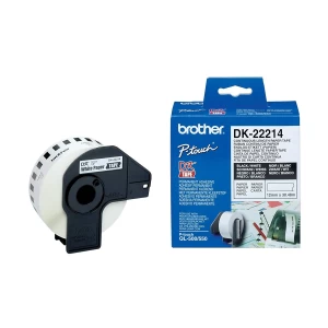 Brother DK-22214 (12mm X 30m) Continuous Paper Label Roll (Black on White, 12mm wide)