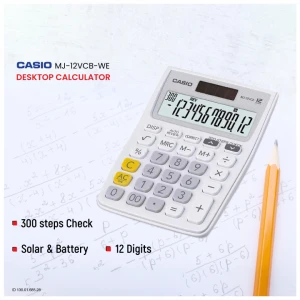 Casio MJ-12VCB-WE Check & Correct Mini Desk Type Desktop Calculator #CB163