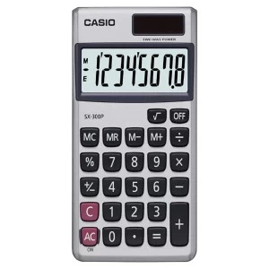 Casio SX-300P-W Portable Type Calculator with Metallic faceplate #A44