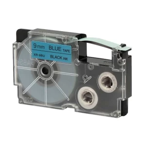 Casio XR-9BUI-W-DJ Black on Blue Tape Cartridge #G20