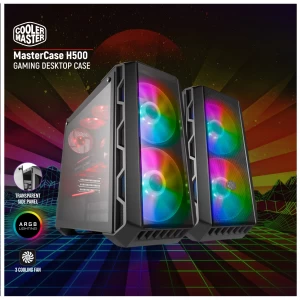 Cooler Master MasterCase H500 ARGB Mid Tower Iron Grey Gaming Desktop Casing #MCM-H500-IGNN-S01
