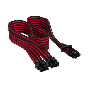 Corsair Premium Individually Sleeved 600W 12 + 4 Pin PCIe Gen 5 Red-Black PSU Power Cable #CP-8920334