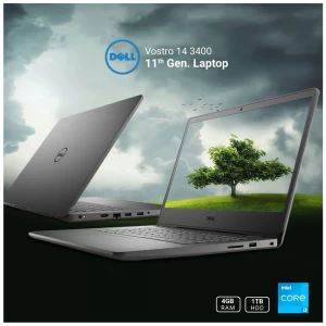 Dell Vostro 14 3400 11th Gen Intel Core i3 1115G4 1TB HDD 14 Inch HD Display Black Laptop