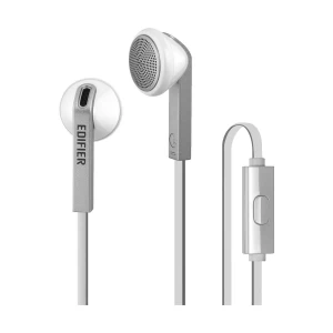 Edifier P190 Hi-Fi Sound Comfortable Fit Wired White Silver Earphones With Microphone