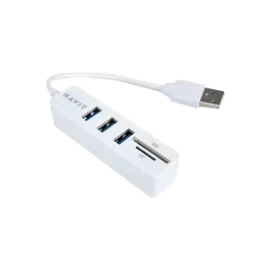 Havit H92 USB Male to Tri USB Female and SD/TF White Converter #HV-H92