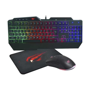 Havit KB889CM Rainbow Wired Black Gaming Keyboard, Mouse & Mouse Pad Combo