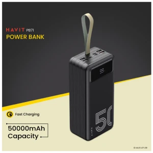 Havit PB71 50000mAh Black 22.5W Power Bank with LED Smart Display