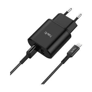Havit ST822 2.1A Dual USB Ports Black Power Adapter with USB to Lightning Cable