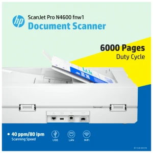 HP ScanJet Pro N4600 fnw1 Flatbed and Sheet Fed Scanner (20G07A)