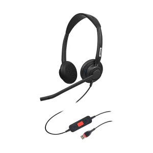 Inbertec UB815DM Duo Wired USB Noise Cancelling Black Headphone