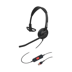 Inbertec UB815M Mono Wired USB Noise Cancelling Black Headphone