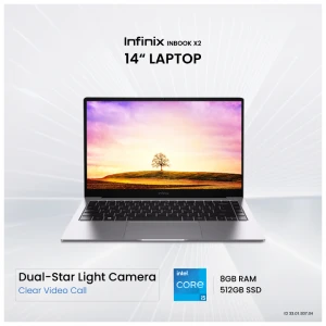 Infinix INBOOK X2 Intel Core i5 1155G7 8GB RAM 512GB SSD14 Inch FHD Display Grey Laptop