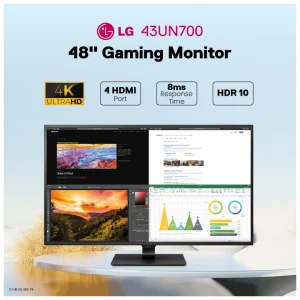 LG 43UN700 43 Inch 4K UHD IPS HDMI 4 DP USB USB Type-C Gaming Monitor