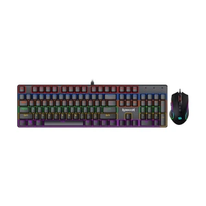 Redragon K608 Valheim Rainbow & M612 Predator RGB Wired Black Mechanical Gaming Keyboard & Mouse Combo