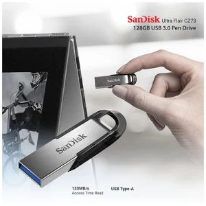 Sandisk Ultra Flair CZ73 128GB USB 3.0 Silver Pen Drive #SDCZ73-128G-A46