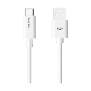 Silicon Power USB Male to USB Type-C Male, 1 Meter, White Charging & Data Cable # SP1M0ASYLK10AC1W (LK10AC)