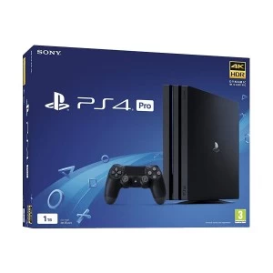 Sony PS4 Pro Jet Black 1TB Gaming Console with 1x Wireless Controller
