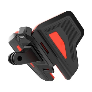 Telesin 2nd Gen Motorcycle Helmet Black & Orange Chin Mount for Action Cameras