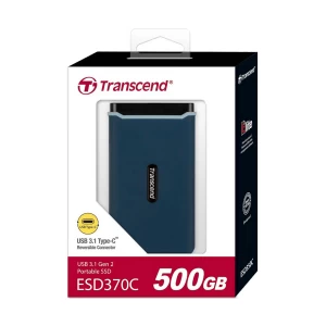 Transcend ESD370C 500GB USB 3.1 Gen 2 Type-C Navy Blue Portable External SSD #TS500GESD370C