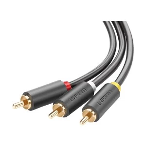 Ugreen 3 RCA Male to Male, 1.5 Meter, Black Cable # 10524