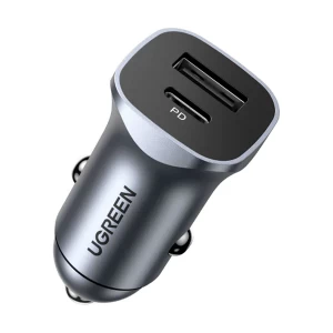 UGREEN CD130 (30780) USB Type-A & Type-C Space Gray Car Fast Charger #30780