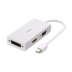 Ugreen Mini DisplayPort Male to HDMI, VGA & DVI Female White Converter # 20417